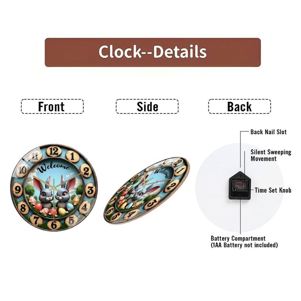 Large 12 Inch Glass Wall Clock from a Reputable and Trusted Home Decor Brand