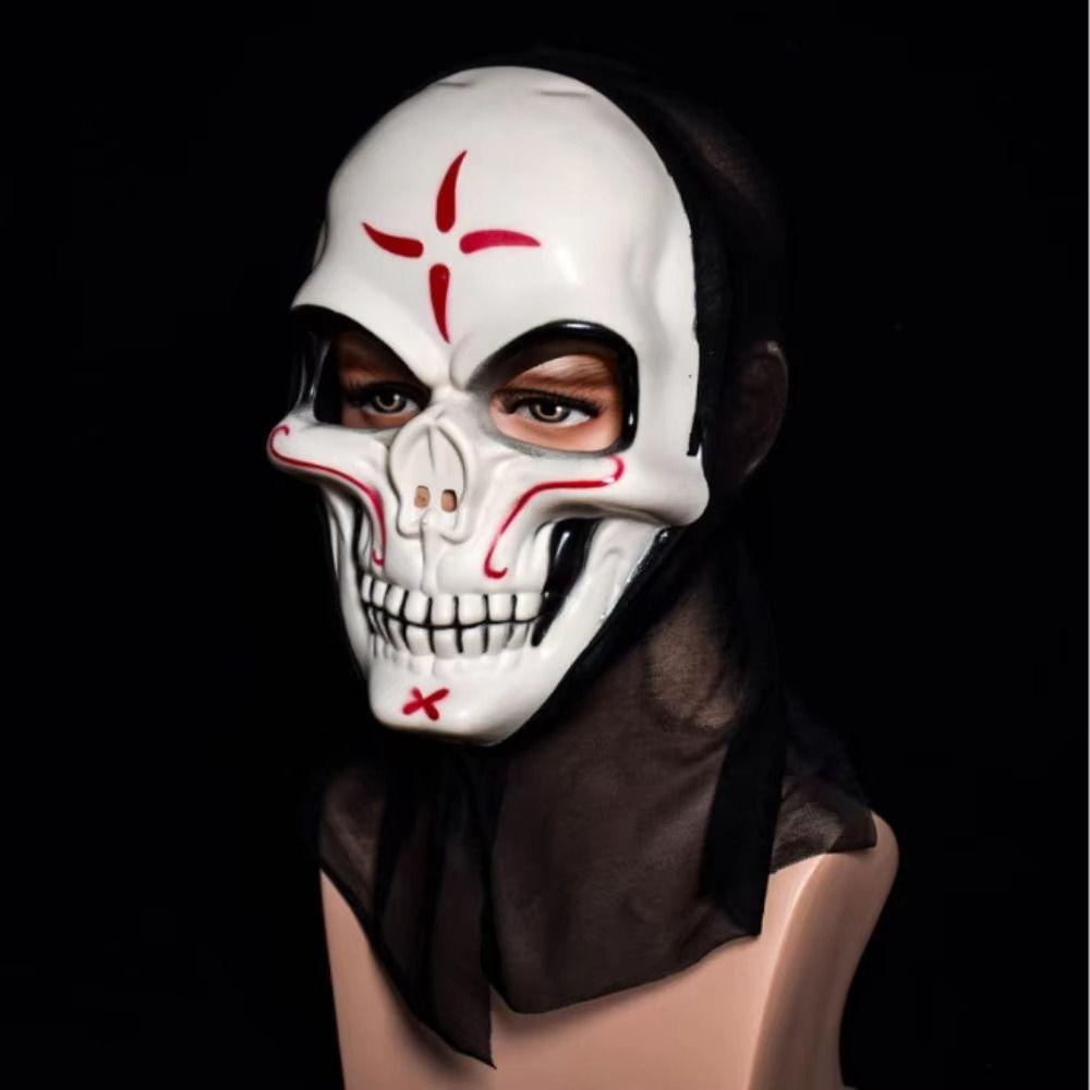 Spooky Skull Cosplay Mask Dress Up Full Face Mask Toy Performance Halloween Skull Mask  Gift