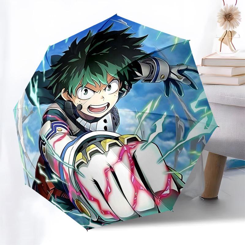 

1pc My Hero Academia Theme Automatic Opening Folding Umbrella with 8-Bone Iron Frame - Portable Design for Outdoor Use, Perfect Gift for Fans, Travele