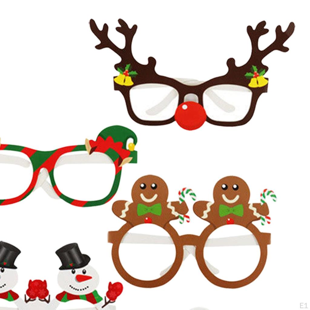 9 Pieces Xmas Glasses Frame Christmas Paper Eyeglasses Navidad Gifts Holiday Supplies for Kids
