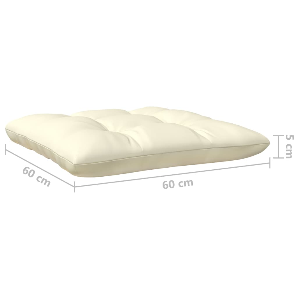 Vidaxl 4-Cz. Garden Lounge Set, Cream Cushions, Pine