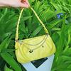 Sweet PU Leather Shoulder Bag Pleated Small Tote Bag Ins Cloud Square Bag  Travel