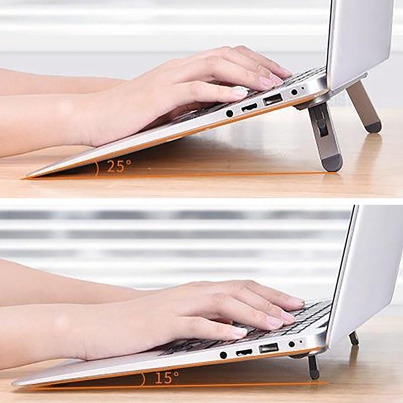 Foldable Laptop Riser Heat Dissipation Invisible Portable Aluminum Alloy Adjustable Laptop Stand For Desk Silver
