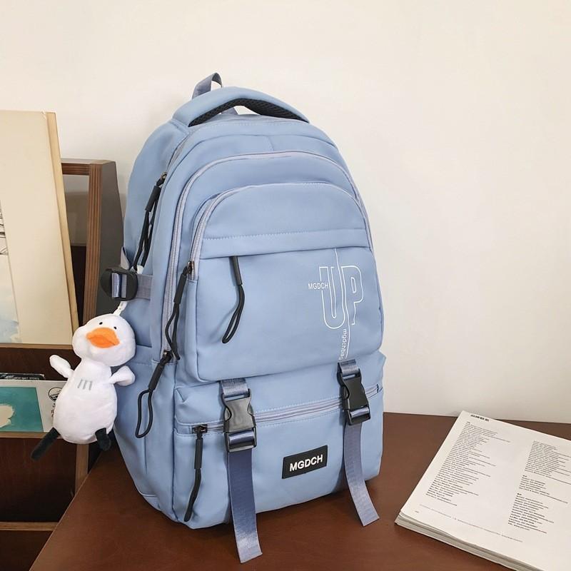 

Spacious And Waterproof Unisex Student Backpack For Business Travel Lightweight And Simple синий