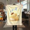 1PC Pompompurin Print Flannel Blanket, High quality All Seasons, Home Decor, Warmth and Comfort, Perfect for Christmas Gifts