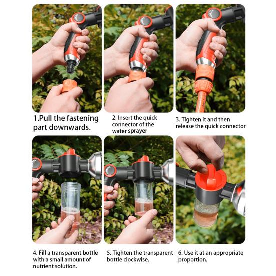Garden Hose Nozzle with Foam Cannon Car Wash Foam Sprayer High Pressure Hose Nozzle with 8 Spray Modes for Car Washing Gardening Yard Cleaning Pet