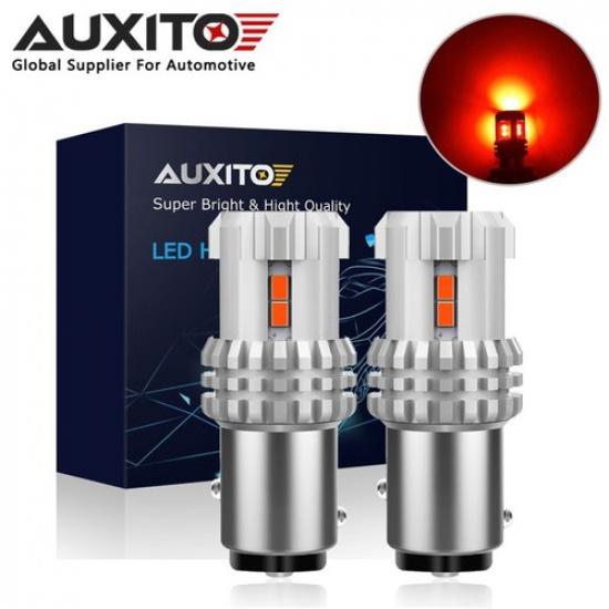 AUXITO 2X 1157 2057 Lamp LED Red Signal Tail Stop Turn Brake Light Bulbs BAY15D