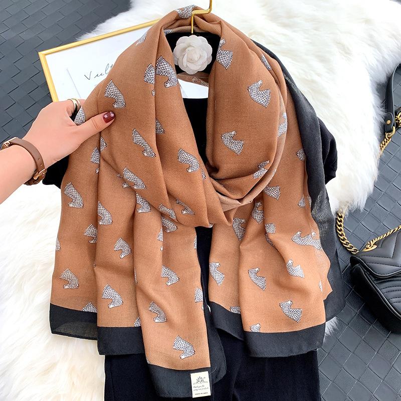 New Women Cotton Scarf Winter Warm Neck Shawls and Wraps Blanket Scarfs Hijabs Headband Pashmina Female Store Foulard
