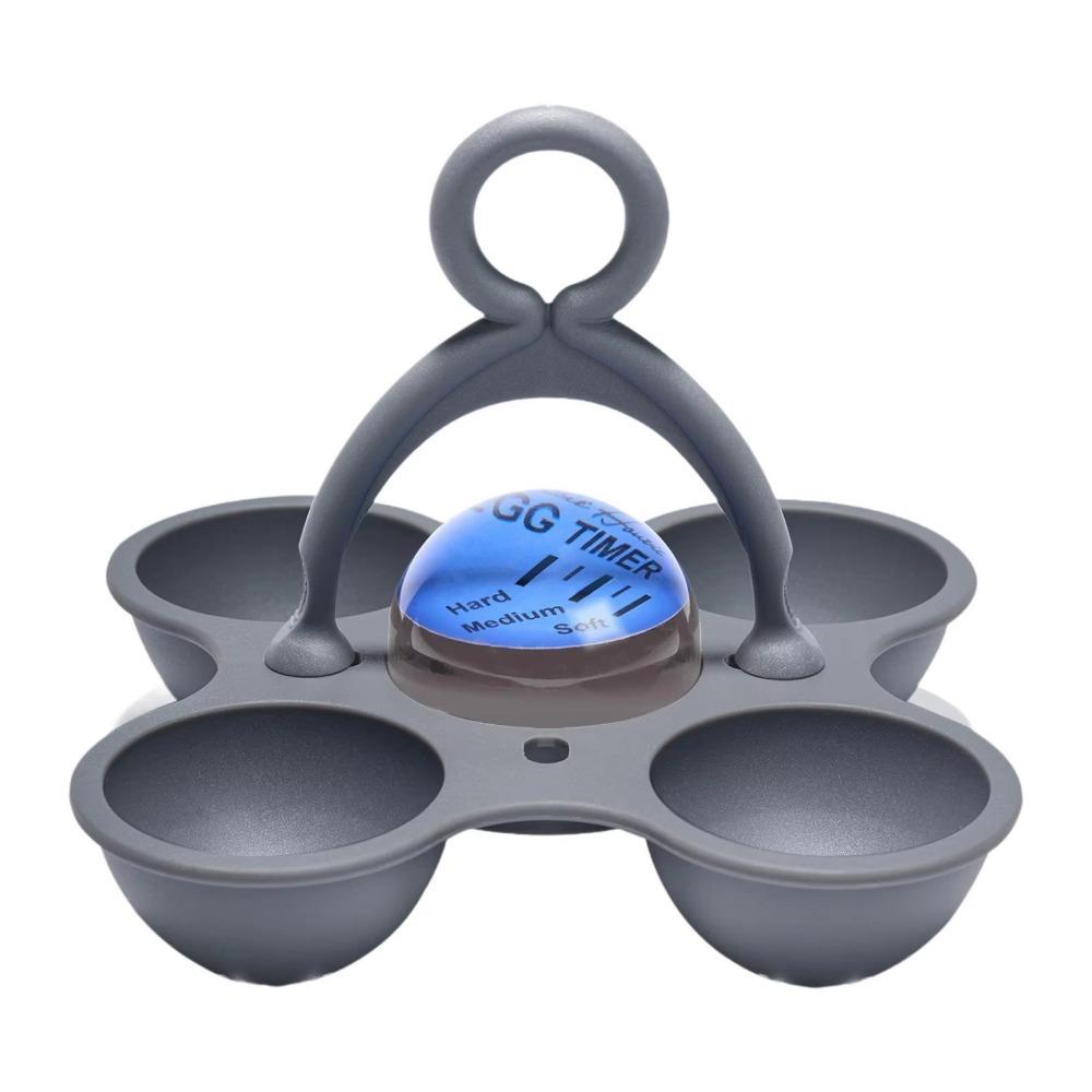 Removable Egg Timer Hold 4 Eggs Nonstick Egg Molds Kitchen Accessories Egg Poacher Cups Home