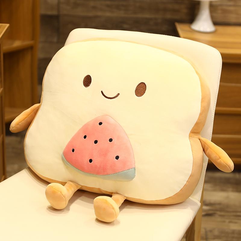 

Imaginative Play Toast Sliced Bread Toy 45*40cm 13 Kinds Combining Fruits Animals Cute Smile Figured Food Pillow with Legs Arms Gift Option 45cm doll