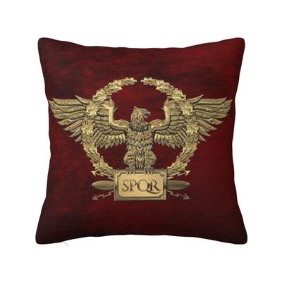 Custom Gold Roman Imperial Eagle Cushion Covers Military Rome Spqr Velvet Luxury Throw Pillow Case