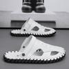 Fashion Mens Sandals Confortable Crocodile Pattern Lightweight Classic Beach Slippers Plus Size Non Slip Soft Black Sandals for Men