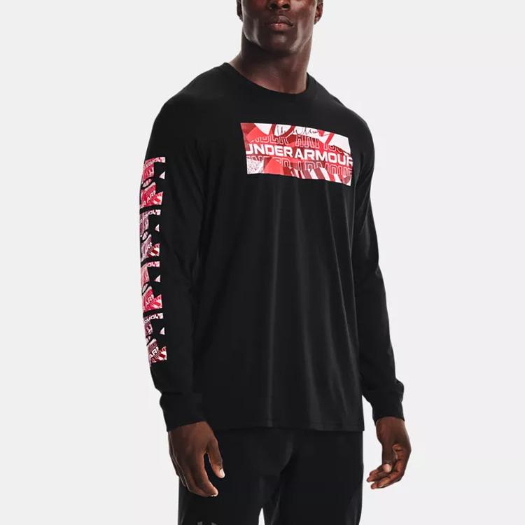 Under Armour Printed Crew Neck Pullover T-Shirt Men tops Black 1370531-001