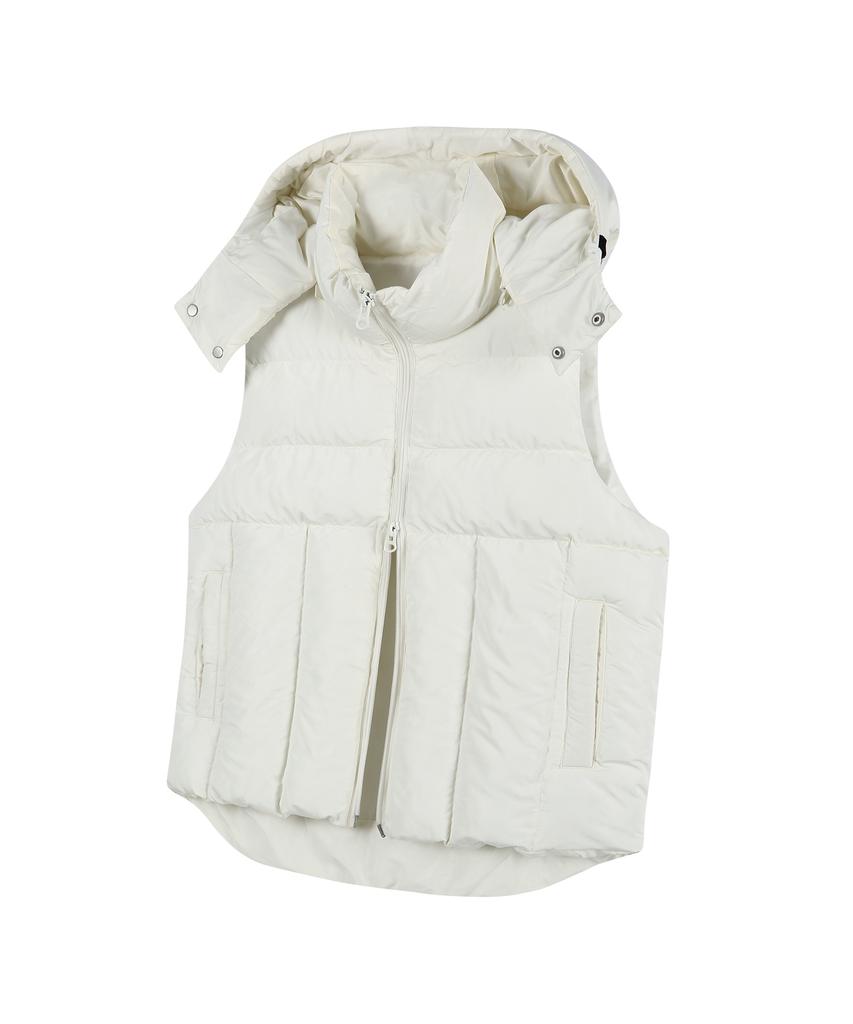 Standarderror 87-Stan022 Essential 2-Way Detachable Hooded Padded Vest Ivory