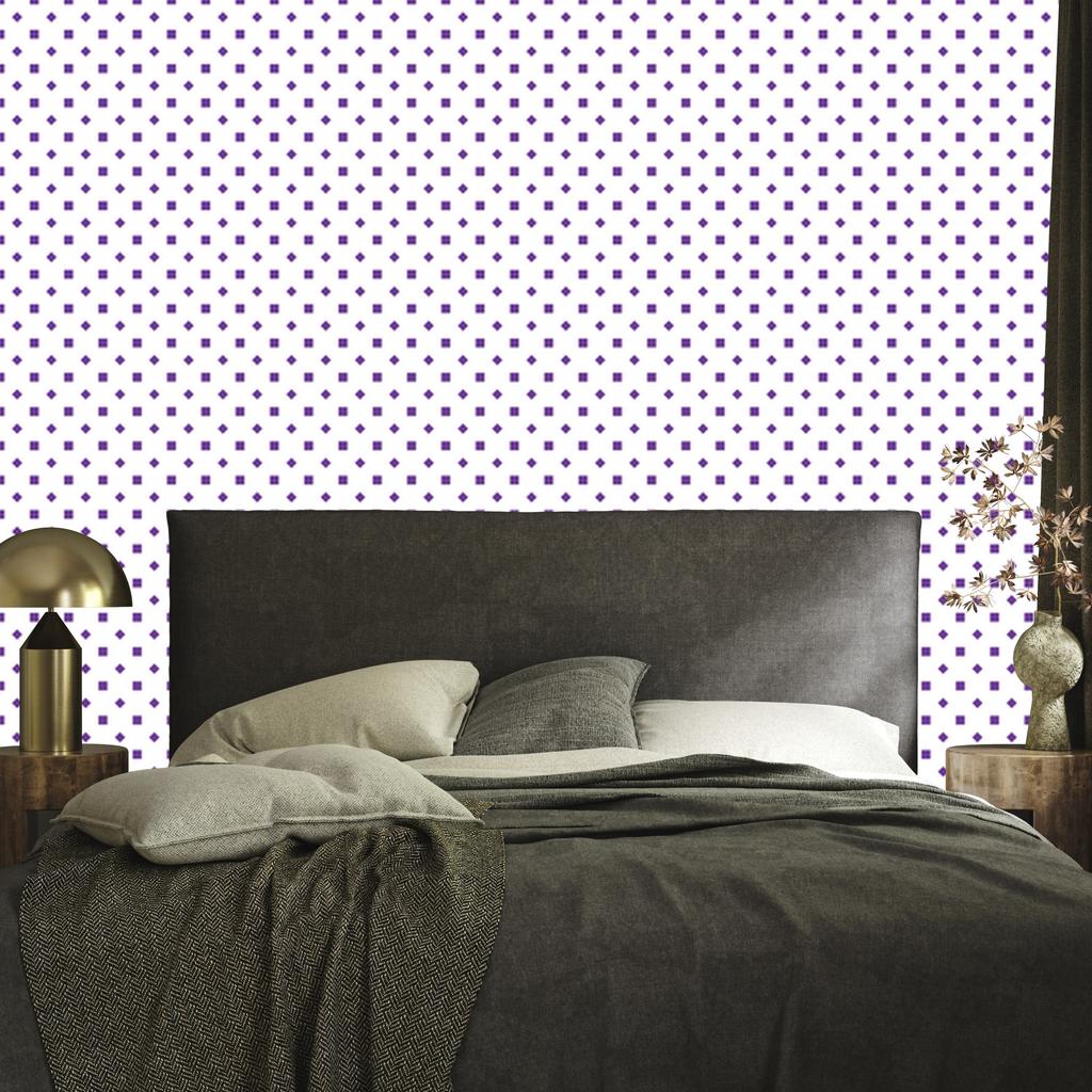 White and Lavender Dots Wallpaper for Living Room and Bedroom 50x1000