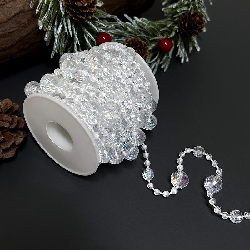 Transparent Beaded Chain Christmas Tree Ornament for Window and Home Décor