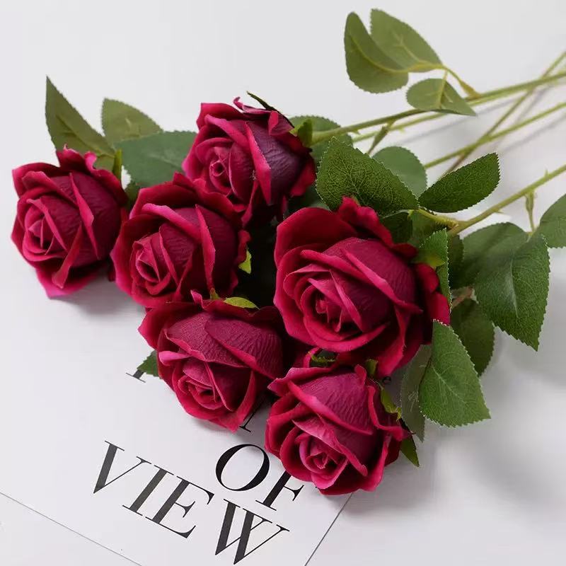 1/5/10/20pcs Roses Artificial Flowers Rose Flower Branch Artificial Red Roses Realistic Fake Rose for Wedding Home Decor