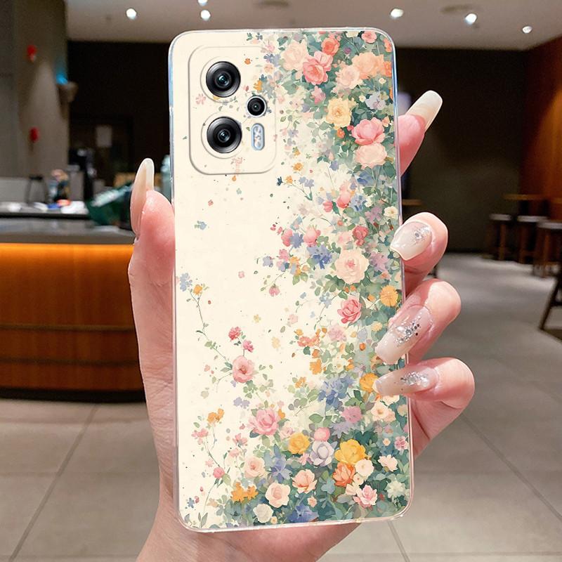 For Xiaomi Poco X4 GT Case Luxury Pretty Butterfly Flowers Clear Slim Soft Silicone TPU Phone Case For Poco X4 GT 5G Back Cover