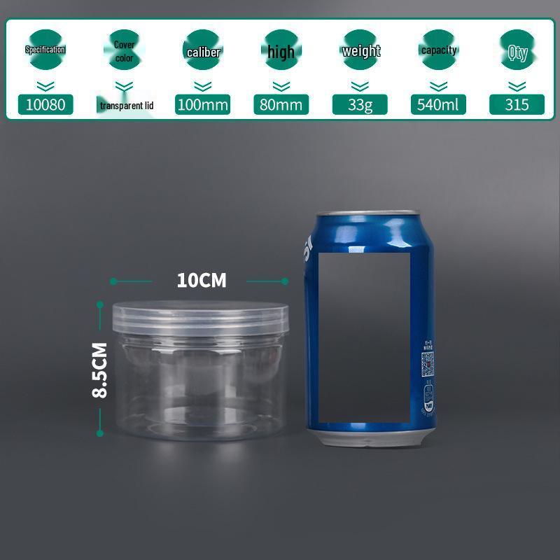 Transparent PET Airtight Plastic Snack Jar