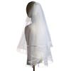 V853 European & American Satin Edge Double Layer Bridal Veil: Super Fairy White, Puffy Wedding, Travel Photoshoot Headwear