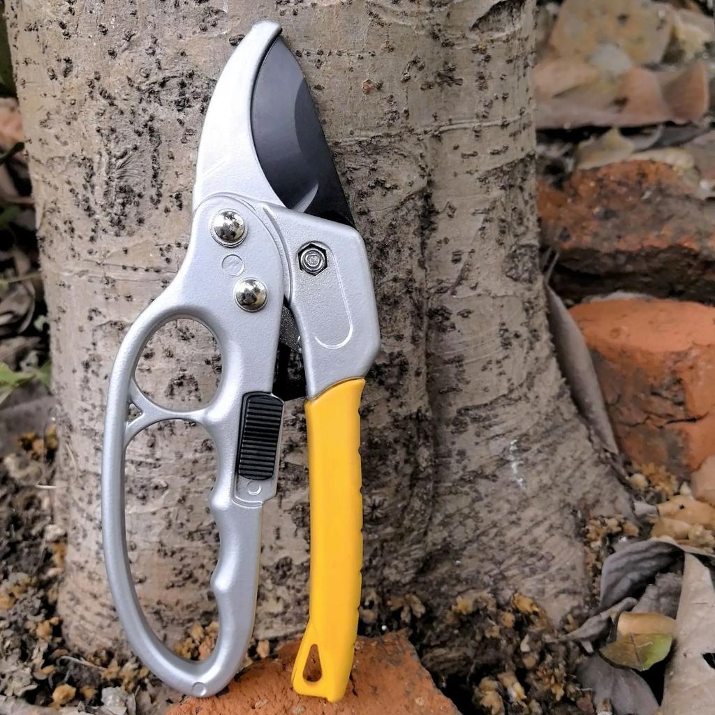 EDC 3-stage Anvil Design High-quality Garden Scissors Professional Ratchet Garden Pruning Scissors More Cutting Efficiency