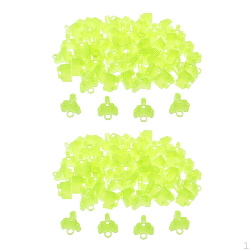 100 Pieces Light Yellow Plastic Fishing Protective Covers