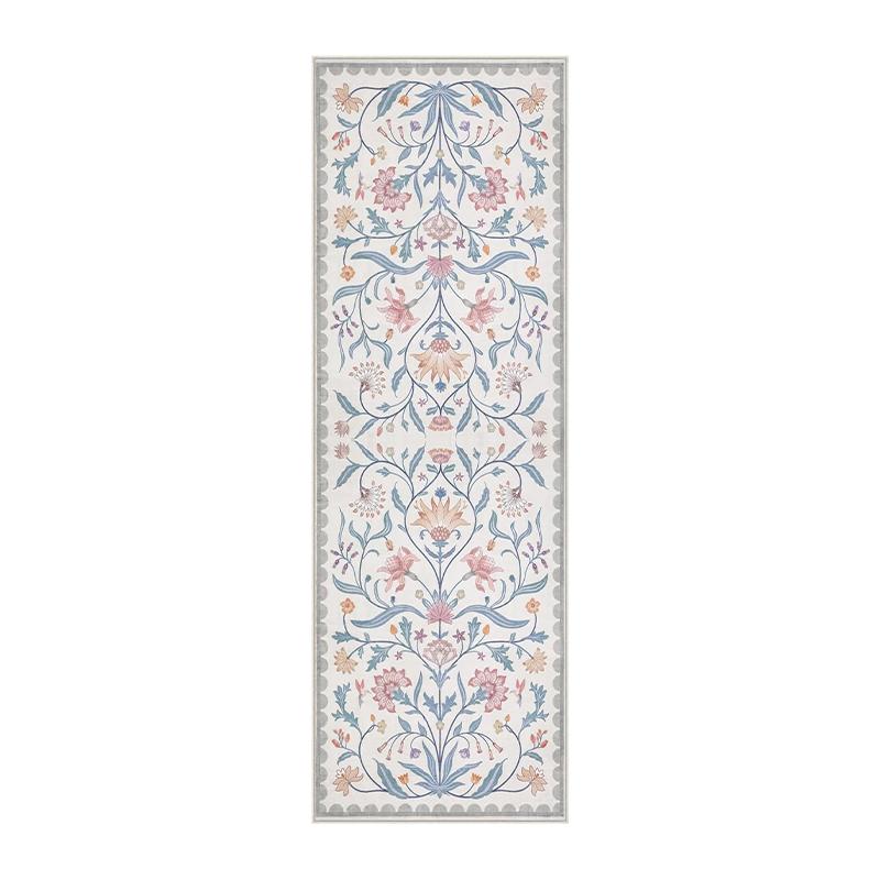 Hallway Carpet Stair Walkway Long Strip Foot Mat Machine Washable Foldable Floor Mats Bohemian Floral Style Home Decoration Rug