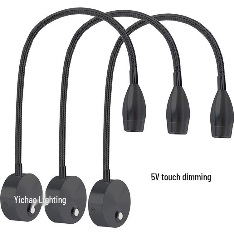Smart Touch LED Gooseneck Wall Light with Stepless Dimming & Eye Protection