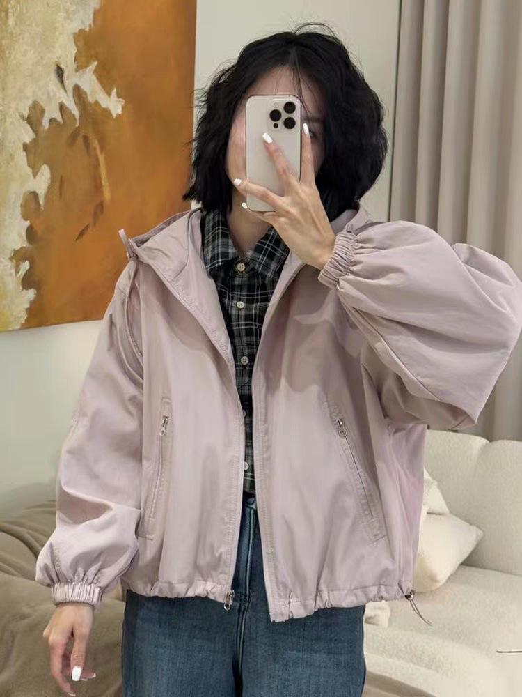 2025 Women's Spring Casual Hooded Windbreaker: Trendy Loose Short Jacket