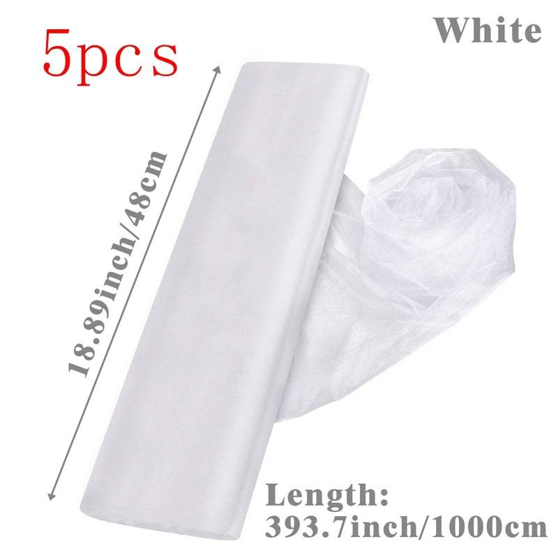 White Wedding Decoration Tulle Roll Crystal Organza Sheer Fabric For Wedding Birthday Party Backdrop Weeding Chair Sashes Decor