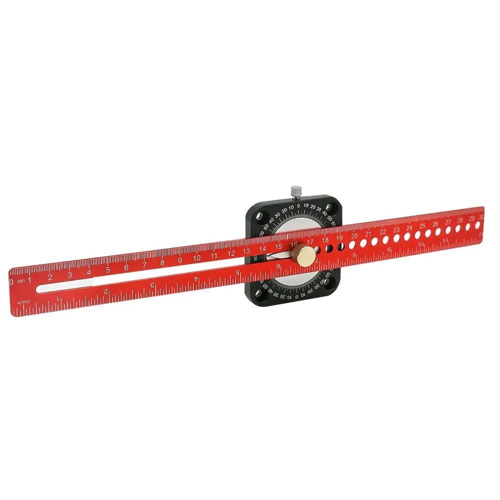 Aluminum Compass Angle Scoring Ruler Adjustable 360° Angle Marking Gauge  Line Drawing