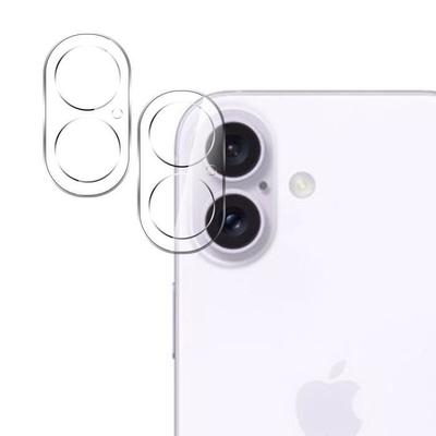 2 Scratch-Resistant Tempered Glass Rear Camera Protectors for iPhone 16 Plus