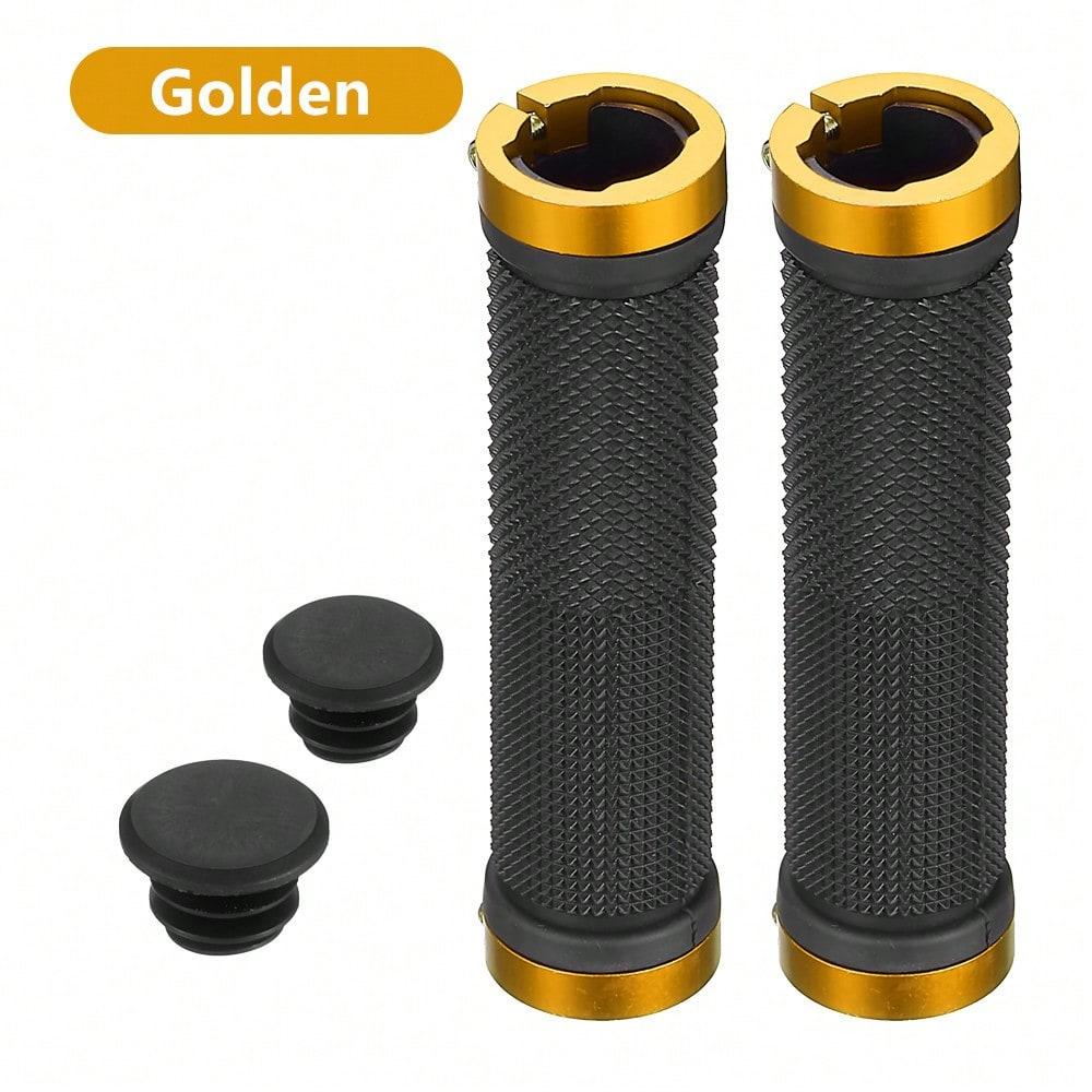 Housse de Guidon de Vélo de Montagne, Couvercle de Guidon de Vélo en Alliage d'Aluminium à Verrouillage Bilatéral, Couvercle de Guidon en Caoutchouc Antidérapant pour Vélo Dead Fly golden multicolore