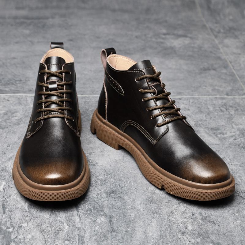 Man Elevator Shoes Men  Ankel Boots Height Increase Insole  6cm  Outdoor Plus Size 38-44