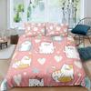 1 Duvet Cover Cartoon Cat New Fashion Design Bedding Set Cats Quilt Cover Pillowcase Girls Boys Adult Bedding