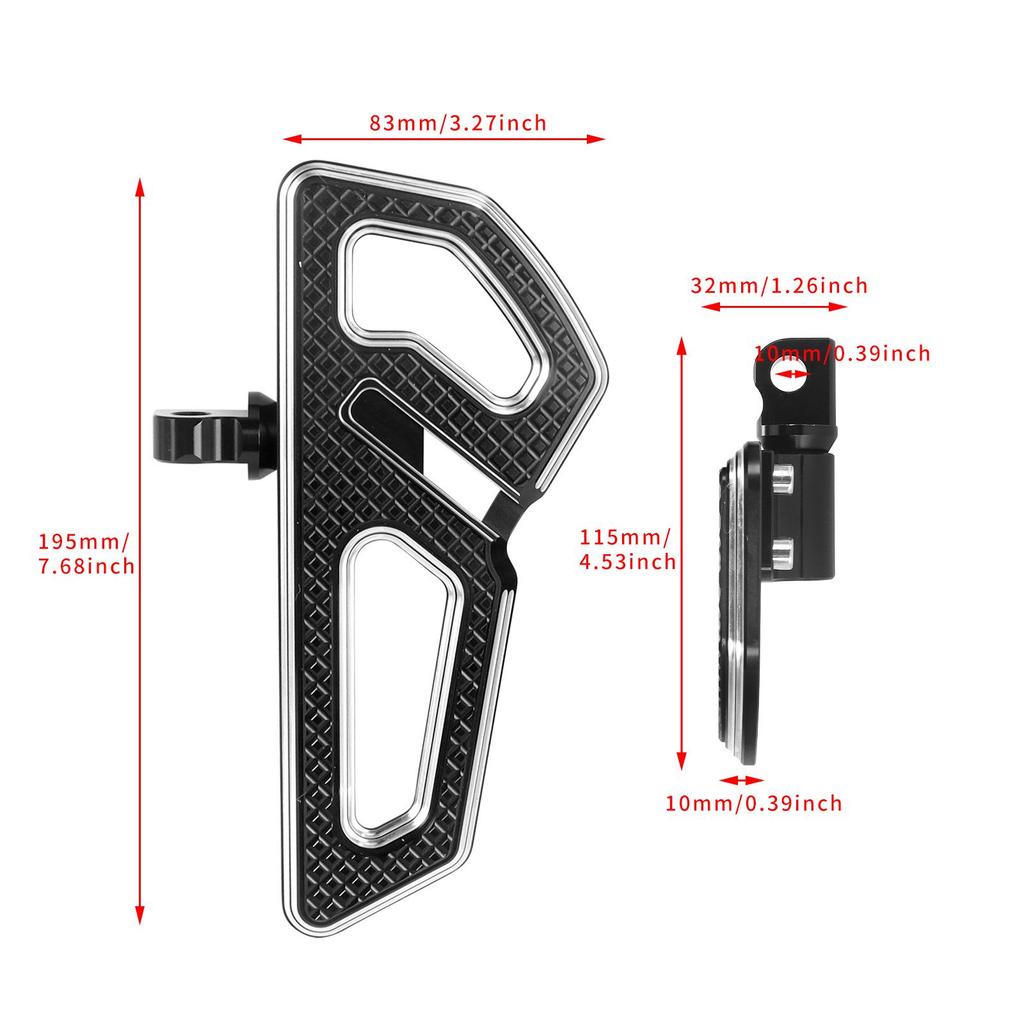 Empire Knight Rear Passenger Footpegs: Motorcycle Accessories for Universal Harley Models