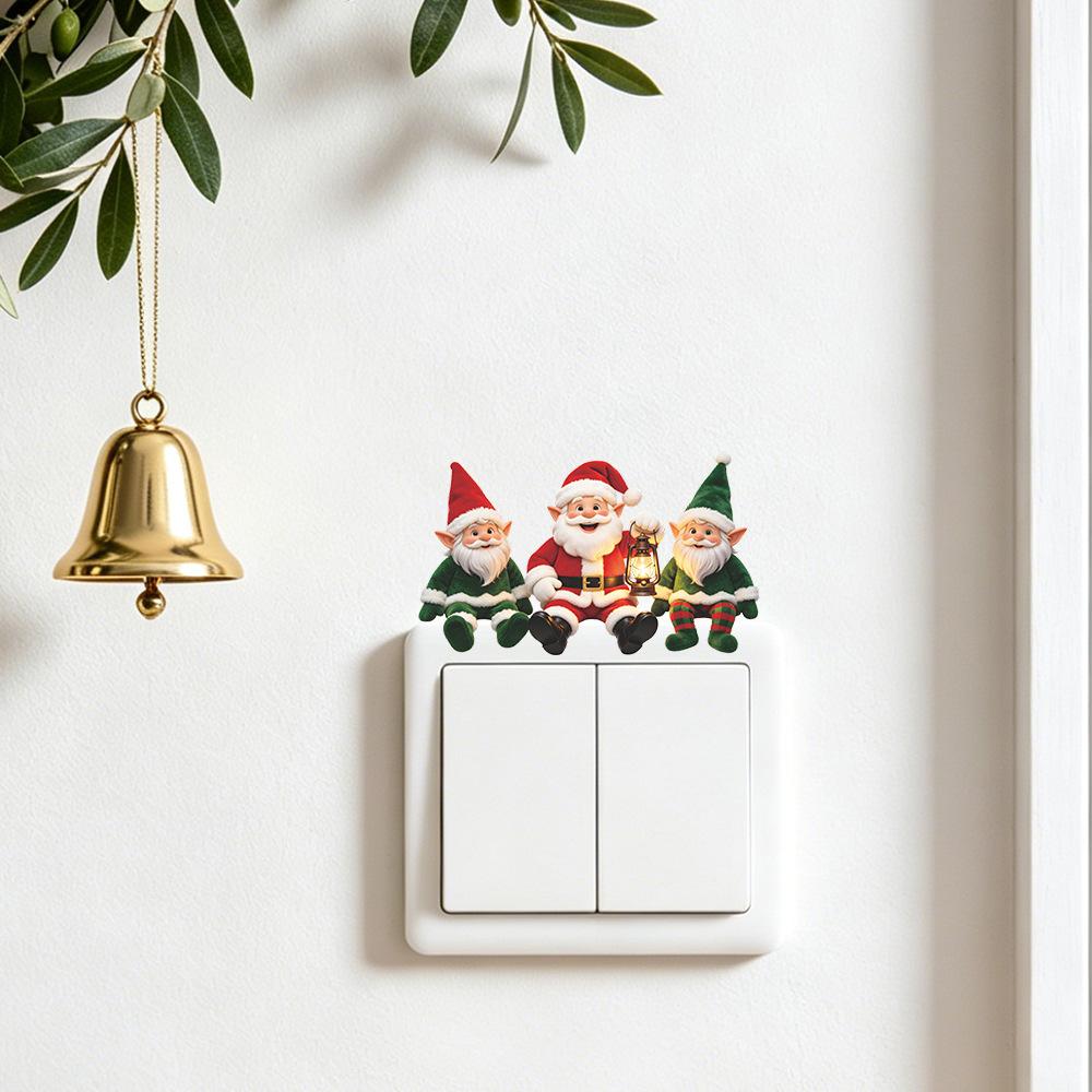 Cartoon Santa Claus Fairyland Living Room Entrance Wall Decorative Stickers for Home Beautification