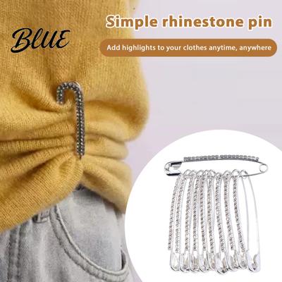 Shiny Rhinestone Embellishment Safety Pins Pants Waist Shawl Brooches Clothes