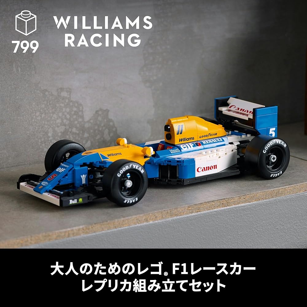 LEGO Icons Williams Racing FW14B Model Kit 540 Pieces Building Blocks Toy for Adults and Kids Vehicle Car Miniature 10353