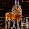 Sophisticated Liquor Serving Set Glass Lion Whiskey Decanter, Shape Dispenser, Unique Spirits Storage Royal Animal Theme Barware Bottle, Bar