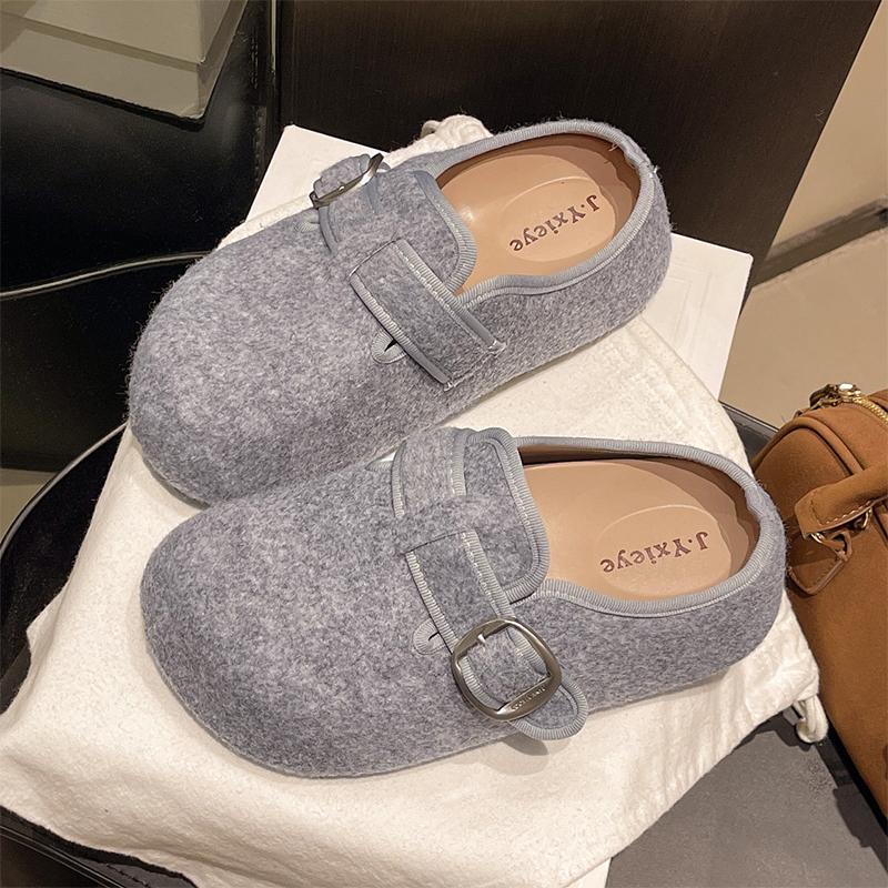 Fashion Flats Platform Women Slippers Suede Slingback Fashion Mules Shoes Cozy Dress Autumn 2025 Trend Designer Casual Chaussure Femme