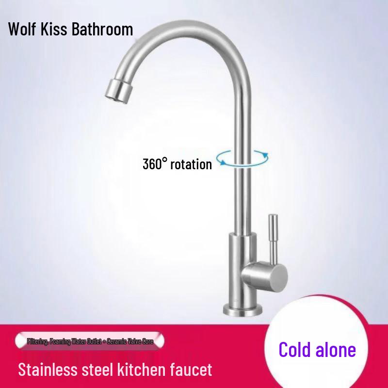 304 Stainless Steel Universal Rotating Faucet for Sink or Basin