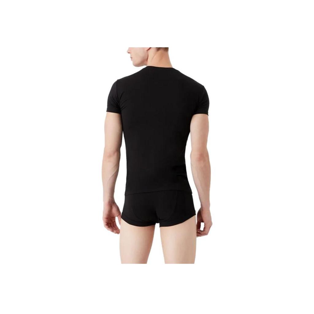 Emporio Armani Ss23 Solid Eagle Logo Print Crew Neck Short Sleeve T-Shirt Men Tops Black 111035-3R513-00020