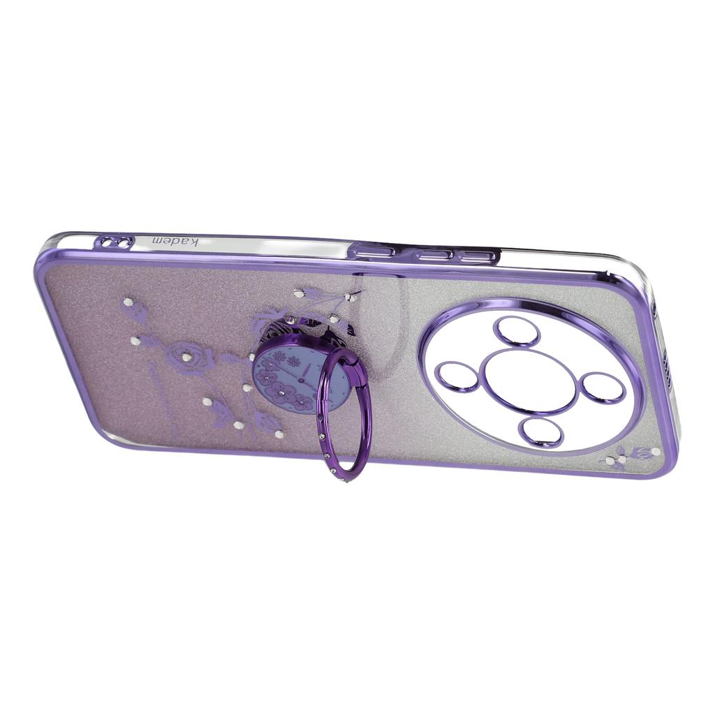 KADEM Etui na telefon do Honor Magic8 Lite 5G / X9d 5G / X70 5G Pierścień Stojak TPU Kwiaty Pokrowiec na telefon Gradient Brokat