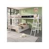 Lit superposé - MUVOE - 140x200 cm et 90x200 cm - Bureau intégré - Tiroirs de rangement - Sécurité renforcée