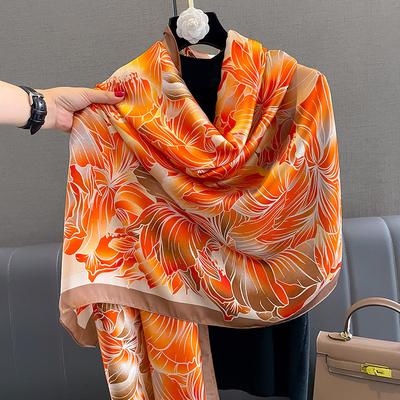 Neuer Schal Vier Jahreszeiten Luxus Sonnenschutz Bandanas Europa Und Amerika Druck Langer Schal Mode Gitter 160X40CM Seidenschals