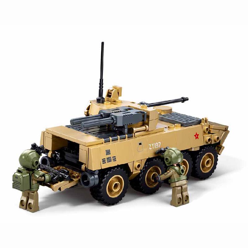 Xiao Luban B1593 Military Tank 19S Wheeled Infantry Fighting Vehicle Building Block Toy for Boys