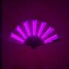 Colorful Dancing Light Fan Creative LED Luminous Fan Glow Folding LED Fan  Rave Festival