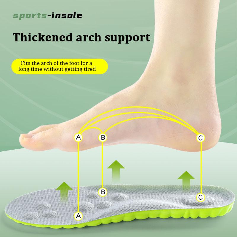 Latex Orthopedic Running Insoles for Shoes Sports Shoe Pad Super Soft Elasticity Deodorant Arch Support Massage Shock Absorption