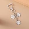 Cute Enamel Puppy Dog Cat Paw Keychain Footprint Key Ring Pendants for Women Girls Handbag Decor DIY Handmade Jewelry  Gifts